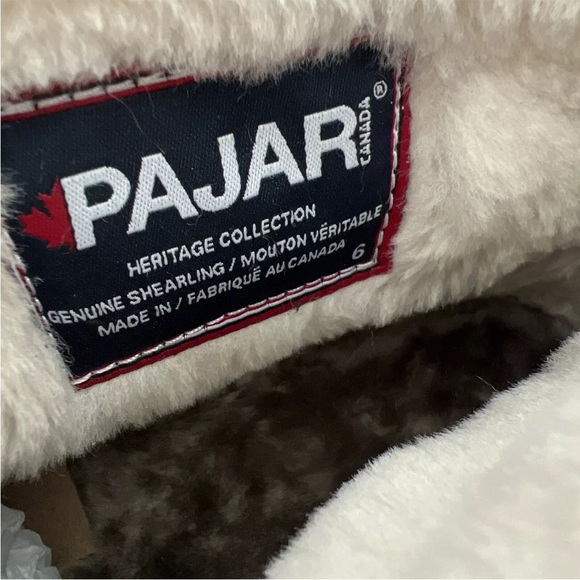 Pajar Heritage Patch Boot Black Leather Waterproof Ice Grip Sheepskin $450 5B 6B - Picture 11 of 14
